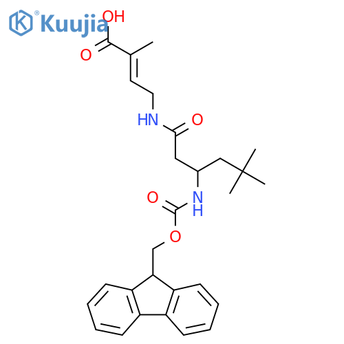 4-3-({(9H-fluoren-9-yl)methoxycarbonyl}amino)-5,5-dimethylhexanamido-2-methylbut-2-enoic acid structure