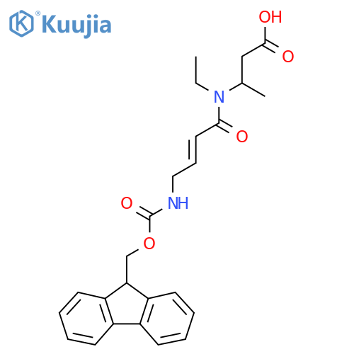 3-N-ethyl-4-({(9H-fluoren-9-yl)methoxycarbonyl}amino)but-2-enamidobutanoic acid structure