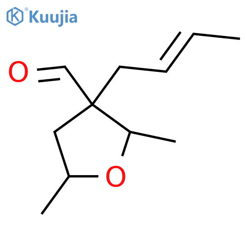 3-(but-2-en-1-yl)-2,5-dimethyloxolane-3-carbaldehyde structure