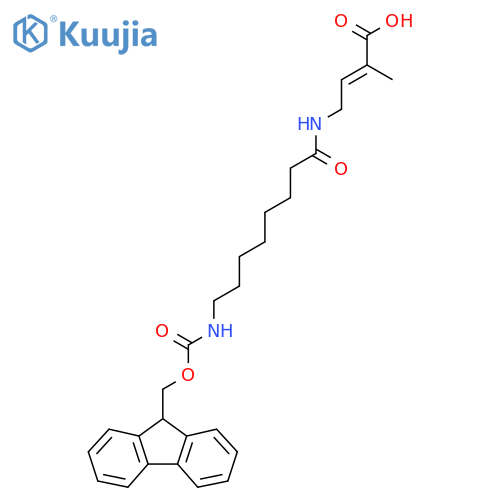 4-8-({(9H-fluoren-9-yl)methoxycarbonyl}amino)octanamido-2-methylbut-2-enoic acid structure