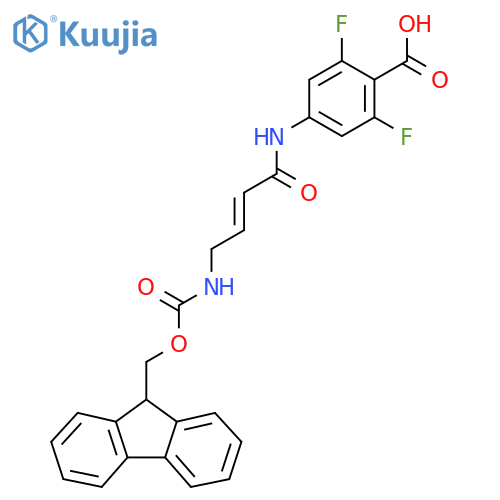 4-4-({(9H-fluoren-9-yl)methoxycarbonyl}amino)but-2-enamido-2,6-difluorobenzoic acid structure
