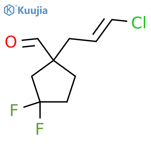 1-(3-chloroprop-2-en-1-yl)-3,3-difluorocyclopentane-1-carbaldehyde structure