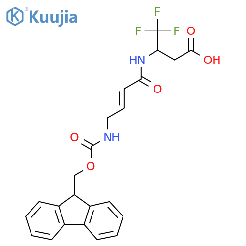 3-4-({(9H-fluoren-9-yl)methoxycarbonyl}amino)but-2-enamido-4,4,4-trifluorobutanoic acid structure