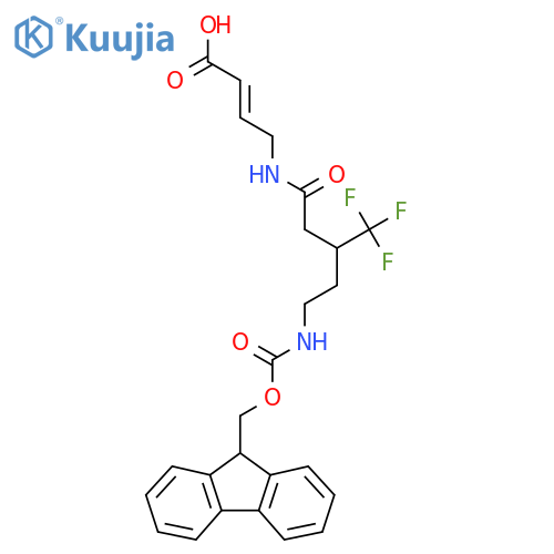 4-5-({(9H-fluoren-9-yl)methoxycarbonyl}amino)-3-(trifluoromethyl)pentanamidobut-2-enoic acid structure