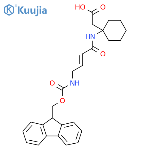 2-{1-4-({(9H-fluoren-9-yl)methoxycarbonyl}amino)but-2-enamidocyclohexyl}acetic acid structure
