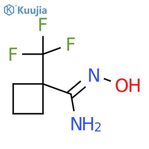 N'-hydroxy-1-(trifluoromethyl)cyclobutane-1-carboximidamide structure