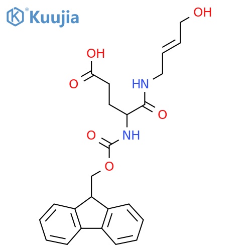 4-({(9H-fluoren-9-yl)methoxycarbonyl}amino)-4-(4-hydroxybut-2-en-1-yl)carbamoylbutanoic acid structure