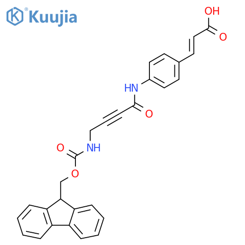 3-{4-4-({(9H-fluoren-9-yl)methoxycarbonyl}amino)but-2-ynamidophenyl}prop-2-enoic acid structure