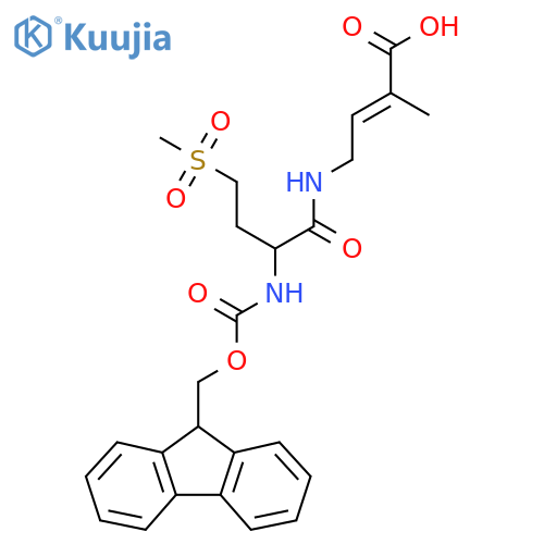 4-2-({(9H-fluoren-9-yl)methoxycarbonyl}amino)-4-methanesulfonylbutanamido-2-methylbut-2-enoic acid structure
