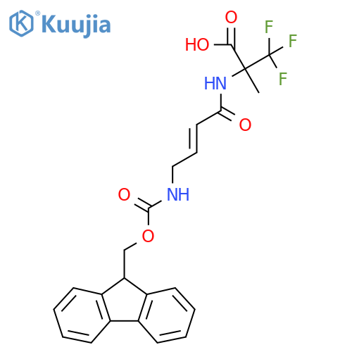 2-4-({(9H-fluoren-9-yl)methoxycarbonyl}amino)but-2-enamido-3,3,3-trifluoro-2-methylpropanoic acid structure
