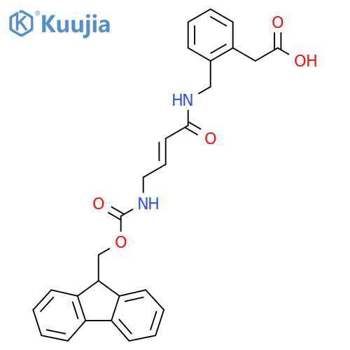 2-(2-{4-({(9H-fluoren-9-yl)methoxycarbonyl}amino)but-2-enamidomethyl}phenyl)acetic acid structure