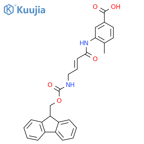 3-4-({(9H-fluoren-9-yl)methoxycarbonyl}amino)but-2-enamido-4-methylbenzoic acid structure