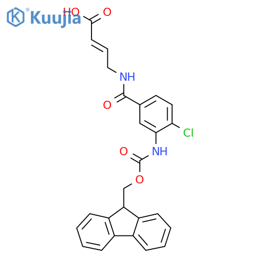 4-{4-chloro-3-({(9H-fluoren-9-yl)methoxycarbonyl}amino)phenylformamido}but-2-enoic acid structure