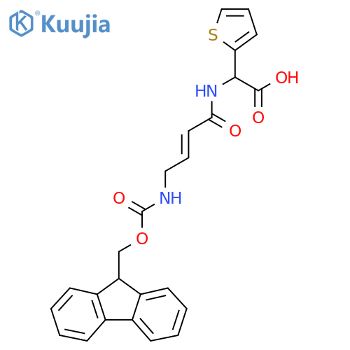 2-4-({(9H-fluoren-9-yl)methoxycarbonyl}amino)but-2-enamido-2-(thiophen-2-yl)acetic acid structure
