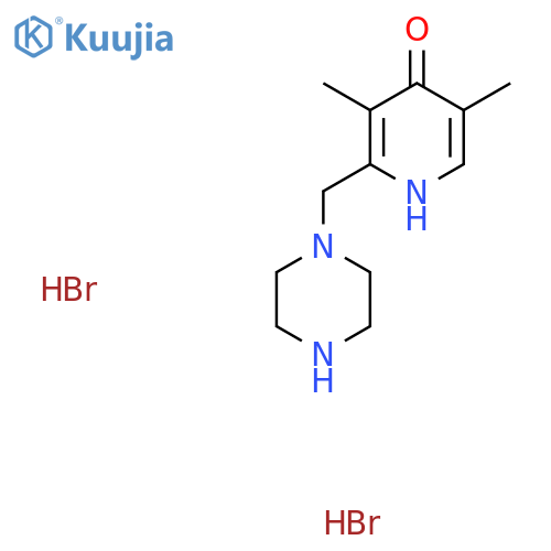 3,5-Dimethyl-2-(piperazin-1-ylmethyl)pyridin-4-ol dihydrobromide structure