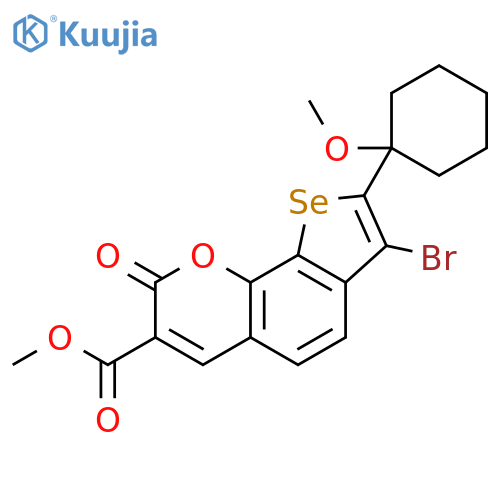 methyl 7-bromo-8-(1-methoxycyclohexyl)-2-oxo-selenopheno[3,2-h]chromene-3-carboxylate structure