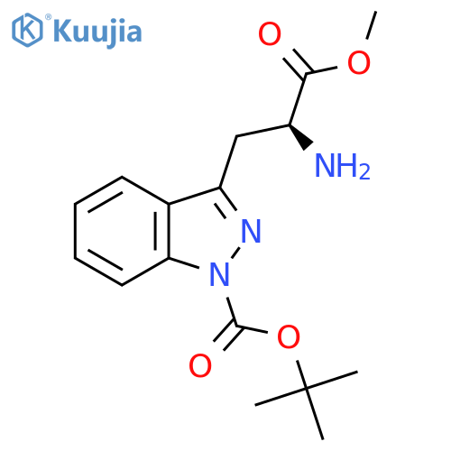 tert-butyl 3-[(2S)-2-amino-3-methoxy-3-oxo-propyl]indazole-1-carboxylate structure