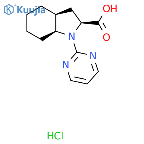 (2S,3aS,7aS)-1-(pyrimidin-2-yl)-octahydro-1H-indole-2-carboxylic acid hydrochloride structure