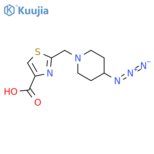 2-(4-azidopiperidin-1-yl)methyl-1,3-thiazole-4-carboxylic acid structure