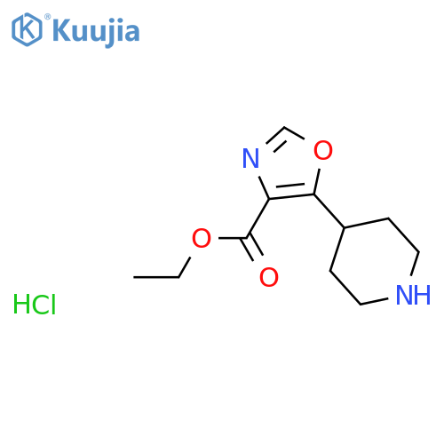 ethyl 5-(piperidin-4-yl)-1,3-oxazole-4-carboxylate hydrochloride structure
