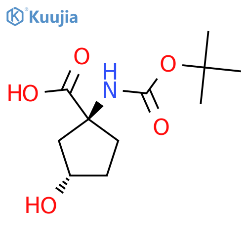 rac-(1R,3S)-1-{(tert-butoxy)carbonylamino}-3-hydroxycyclopentane-1-carboxylic acid structure