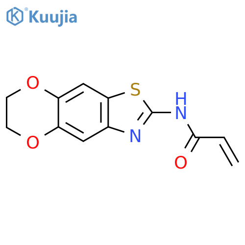 N-{10,13-dioxa-4-thia-6-azatricyclo[7.4.0.0,3,7]trideca-1(9),2,5,7-tetraen-5-yl}prop-2-enamide structure