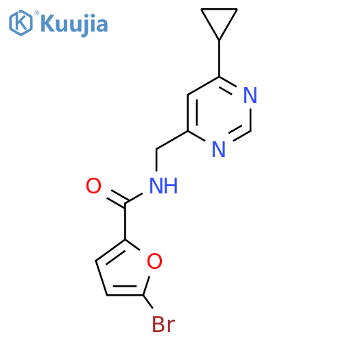 5-bromo-N-[(6-cyclopropylpyrimidin-4-yl)methyl]furan-2-carboxamide structure