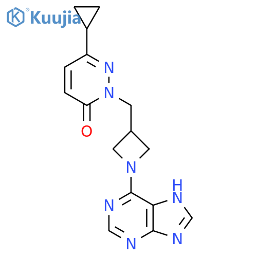 6-cyclopropyl-2-{1-(9H-purin-6-yl)azetidin-3-ylmethyl}-2,3-dihydropyridazin-3-one structure