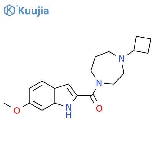 2-(4-cyclobutyl-1,4-diazepane-1-carbonyl)-6-methoxy-1H-indole structure