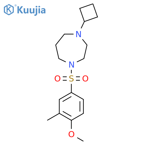 1-cyclobutyl-4-(4-methoxy-3-methylbenzenesulfonyl)-1,4-diazepane structure
