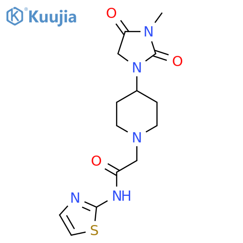 2-[4-(3-methyl-2,4-dioxoimidazolidin-1-yl)piperidin-1-yl]-N-(1,3-thiazol-2-yl)acetamide structure