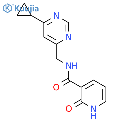 N-[(6-cyclopropylpyrimidin-4-yl)methyl]-2-hydroxypyridine-3-carboxamide structure