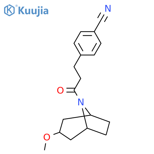 4-(3-((1R,5S)-3-methoxy-8-azabicyclo[3.2.1]octan-8-yl)-3-oxopropyl)benzonitrile structure