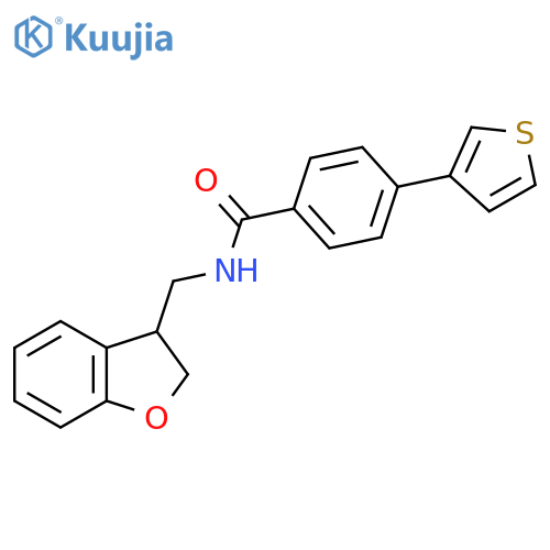 N-[(2,3-dihydro-1-benzofuran-3-yl)methyl]-4-(thiophen-3-yl)benzamide structure
