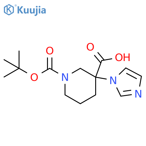 1-(tert-butoxycarbonyl)-3-(1H-imidazol-1-yl)piperidine-3-carboxylic acid* structure