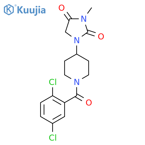 1-[1-(2,5-dichlorobenzoyl)piperidin-4-yl]-3-methylimidazolidine-2,4-dione structure