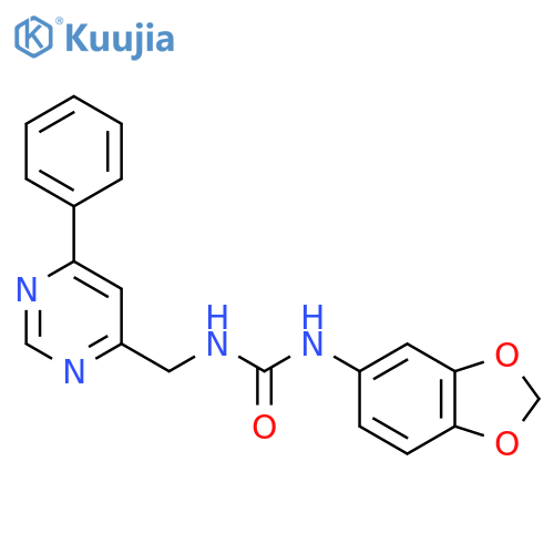 3-(2H-1,3-benzodioxol-5-yl)-1-(6-phenylpyrimidin-4-yl)methylurea structure