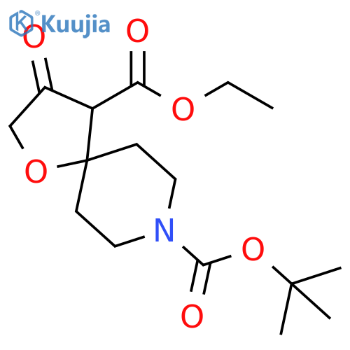 1-Oxa-8-azaspiro[4.5]decane-4,8-dicarboxylic acid, 3-oxo-, 8-(1,1-dimethylethyl) 4-ethyl ester structure