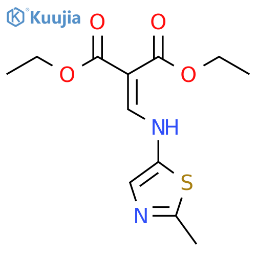Propanedioic acid, 2-[[(2-methyl-5-thiazolyl)amino]methylene]-, 1,3-diethyl ester structure