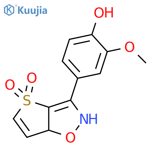 3-(4-hydroxy-3-methoxyphenyl)-2H,6aH-4lambda6-thieno2,3-d1,2oxazole-4,4-dione structure