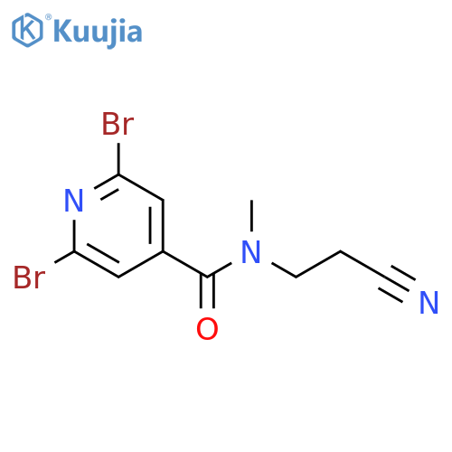 2,6-dibromo-N-(2-cyanoethyl)-N-methylpyridine-4-carboxamide structure