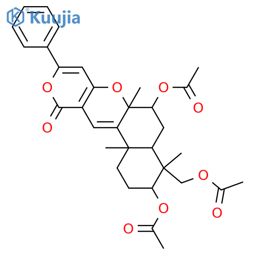 Trideacetylphenylpyropene A; 11-Deoxy, 9,11-didehydro, 3,7,19-tri-Ac structure