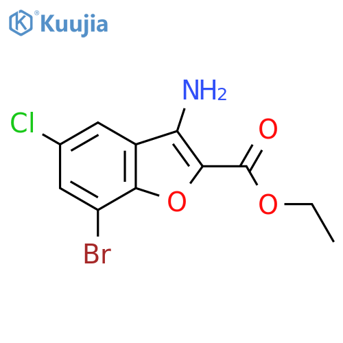 Ethyl 3-amino-7-bromo-5-chloro-1-benzofuran-2-carboxylate structure