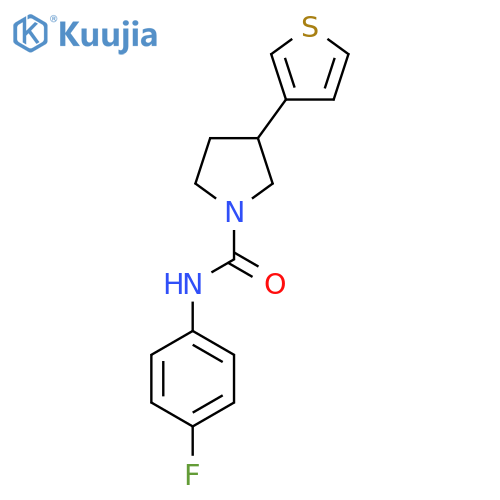N-(4-fluorophenyl)-3-(thiophen-3-yl)pyrrolidine-1-carboxamide structure