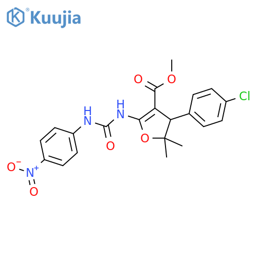 methyl 3-(4-chlorophenyl)-2,2-dimethyl-5-[(4-nitrophenyl)carbamoylamino]-3H-furan-4-carboxylate structure