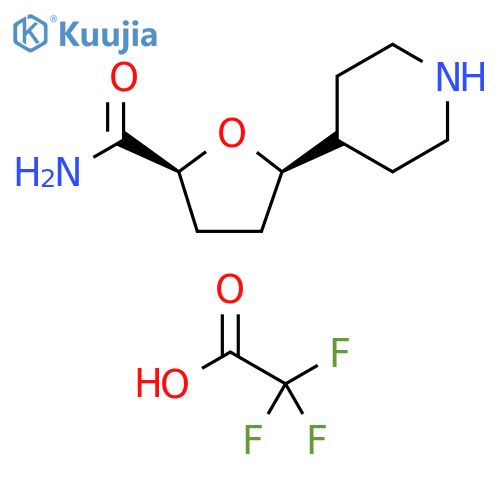 5-(piperidin-4-yl)oxolane-2-carboxamide, trifluoroacetic acid, cis structure
