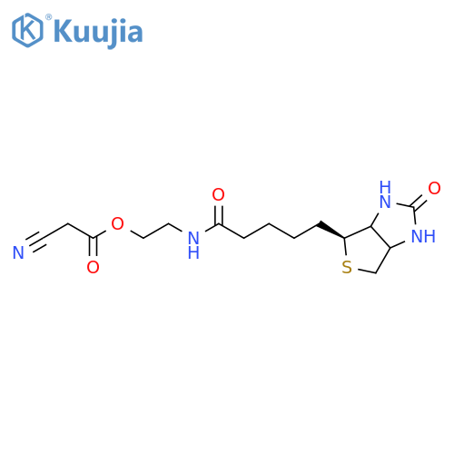 2-{5-(4S)-2-oxo-hexahydro-1H-thieno3,4-dimidazol-4-ylpentanamido}ethyl 2-cyanoacetate structure