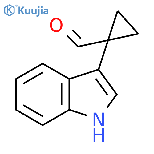 1-(1H-indol-3-yl)cyclopropane-1-carbaldehyde structure