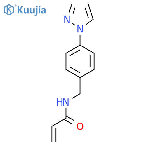 N-[(4-pyrazol-1-ylphenyl)methyl]prop-2-enamide structure