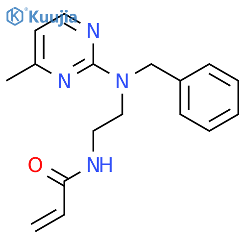 N-{2-[benzyl(4-methylpyrimidin-2-yl)amino]ethyl}prop-2-enamide structure